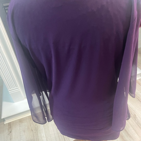 JBS stunning deep purple embellished blouse -S - Picture 3 of 14
